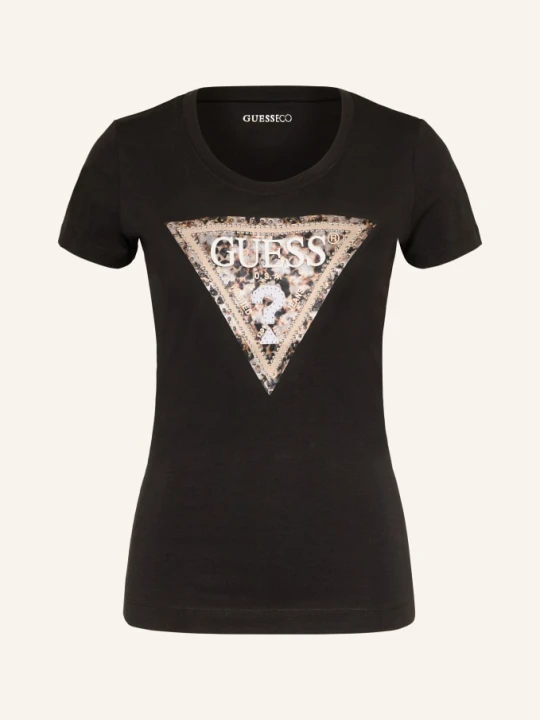 Zdjęcie produktu Guess T-Shirt Z Ćwiekami schwarz czarny