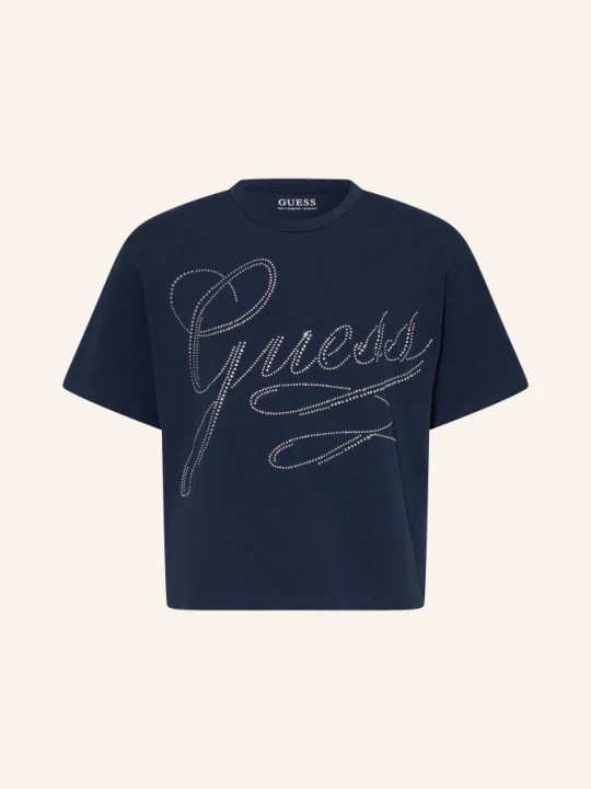 Zdjęcie produktu Guess T-Shirt Z Kamieniami Ozdobnymi blau GRANATOWY