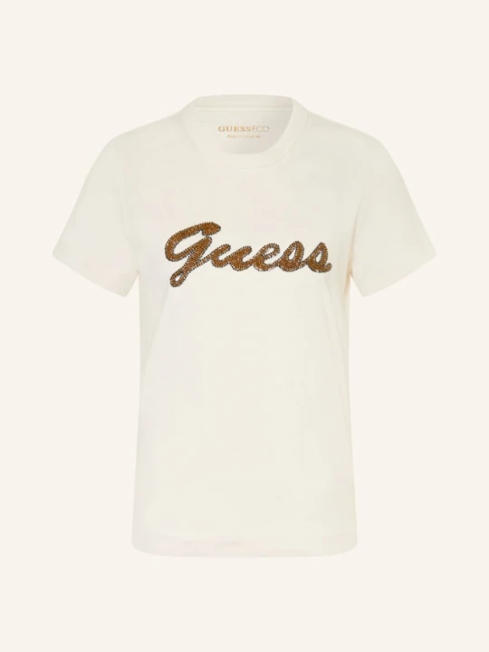 Zdjęcie produktu Guess T-Shirt Z Kamieniami Ozdobnymi weiss BIAŁY