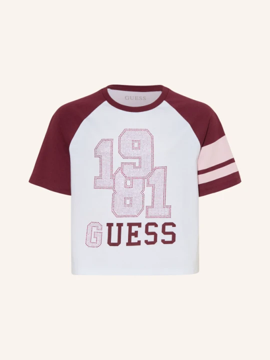 Zdjęcie produktu Guess T-Shirt Z Kamyczkami Ozdobnymi weiss biały