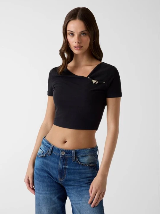 Zdjęcie produktu Guess Bluzka W6YP33 K4383 Czarny Slim Fit