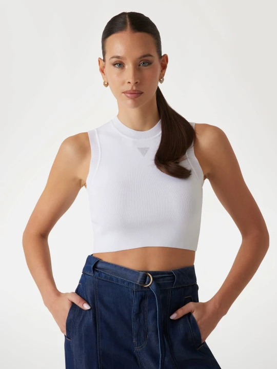 Zdjęcie produktu GUESS Top Alexia | Cropped Fit biały