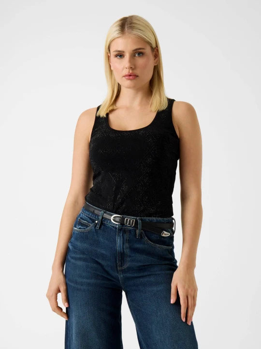 Zdjęcie produktu GUESS Top ALLOVER | Slim Fit czarny