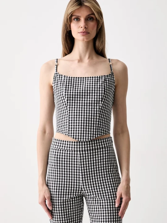 Zdjęcie produktu Guess top damski z bawełną MARILYN MONROE czarny