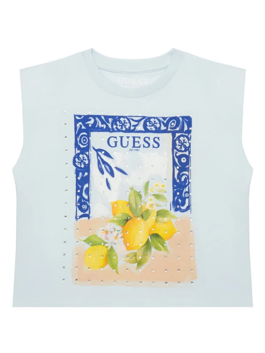 Zdjęcie produktu Guess Top J6GI12 K8HM4 Błękitny Regular Fit Niebieski jasny