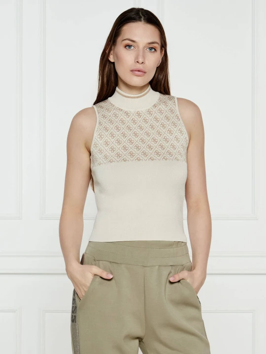 Zdjęcie produktu GUESS Top LISE | Slim Fit ecru