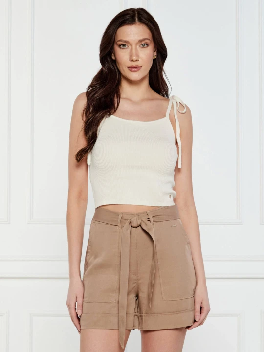 Zdjęcie produktu GUESS Top SAGE | Cropped Fit beżowy