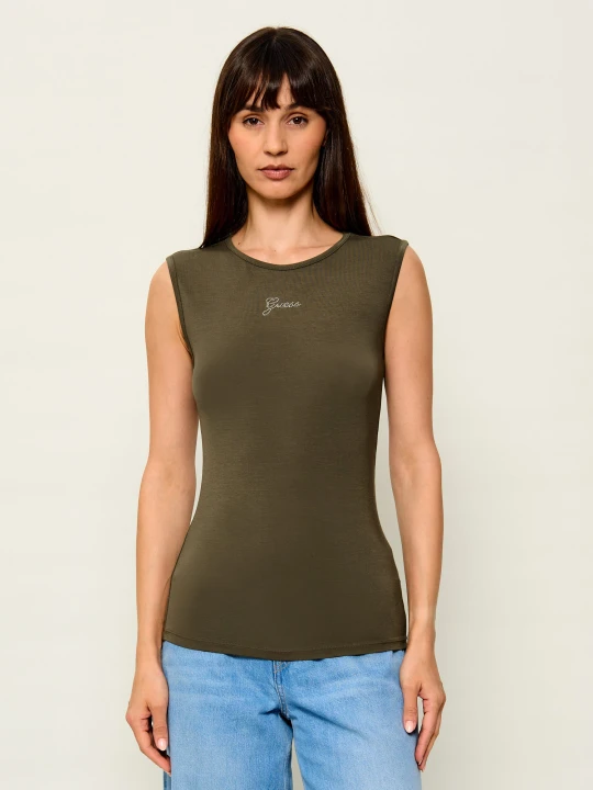 Zdjęcie produktu GUESS Top | Slim Fit oliwkowy