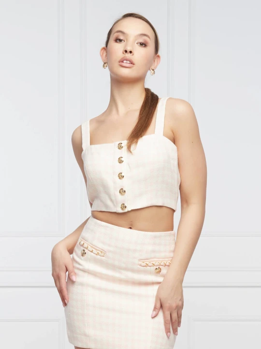 Zdjęcie produktu GUESS Top | Slim Fit | z dodatkiem wełny żółty
