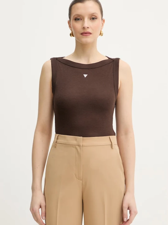 Zdjęcie produktu Guess top TINA brązowy