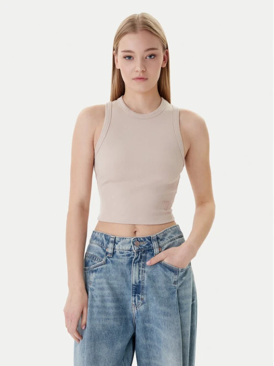 Zdjęcie produktu Guess Top V3GP19 K8RT2 Beżowy Slim Fit