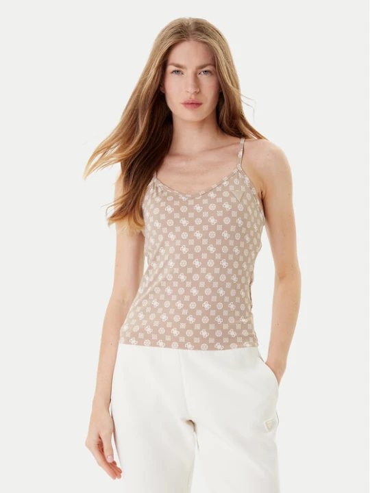 Zdjęcie produktu Guess Top V5YP11 MC03W Beżowy Slim Fit
