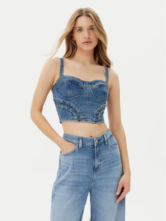Zdjęcie produktu Guess Top W5GH86 D4H7C Niebieski Regular Fit