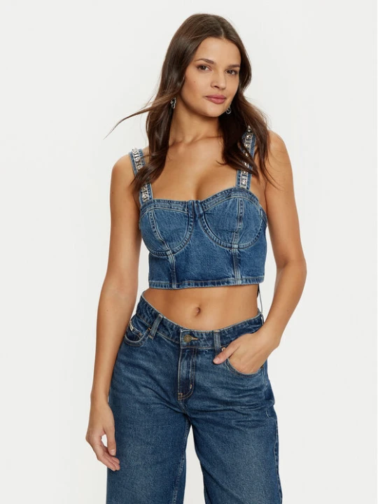Zdjęcie produktu Guess Top W5RH03 D5ACC Granatowy Slim Fit