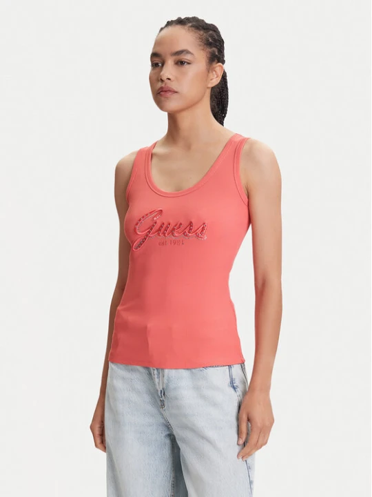 Zdjęcie produktu Guess Top W5YP00 KCXJ2 Różowy Regular Fit