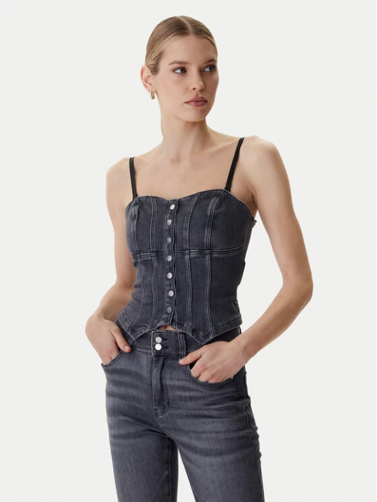 Zdjęcie produktu Guess Top W6RH80 D6921 Szary Slim Fit