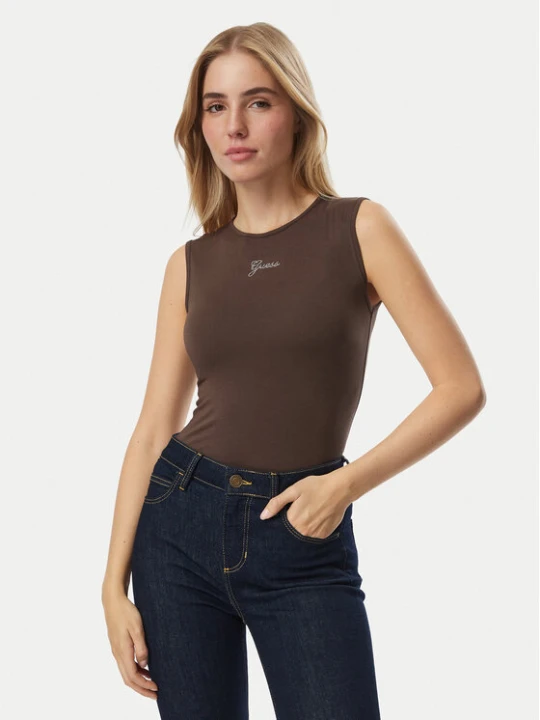 Zdjęcie produktu Guess Top W6YP17 K3881 Brązowy Regular Fit