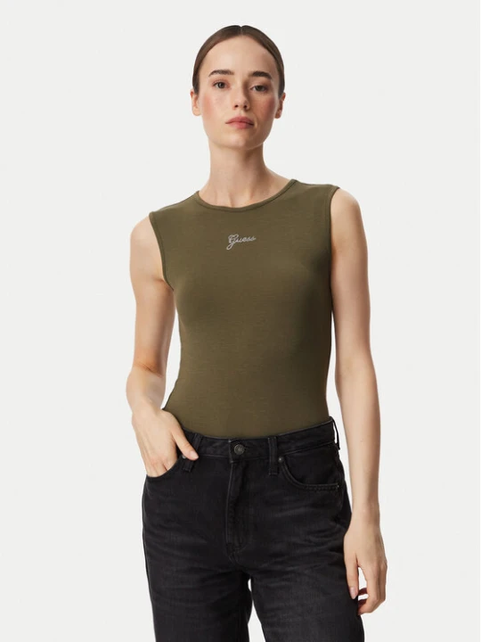 Zdjęcie produktu Guess Top W6YP17 K3881 Khaki Regular Fit