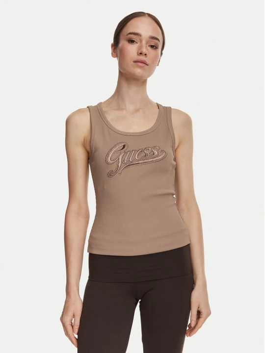 Zdjęcie produktu Guess Top W6YP30 K4380 Brązowy jasny Slim Fit