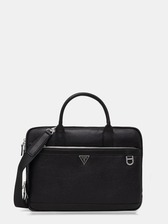 Zdjęcie produktu Guess torba na laptopa skórzana MONACO czarny