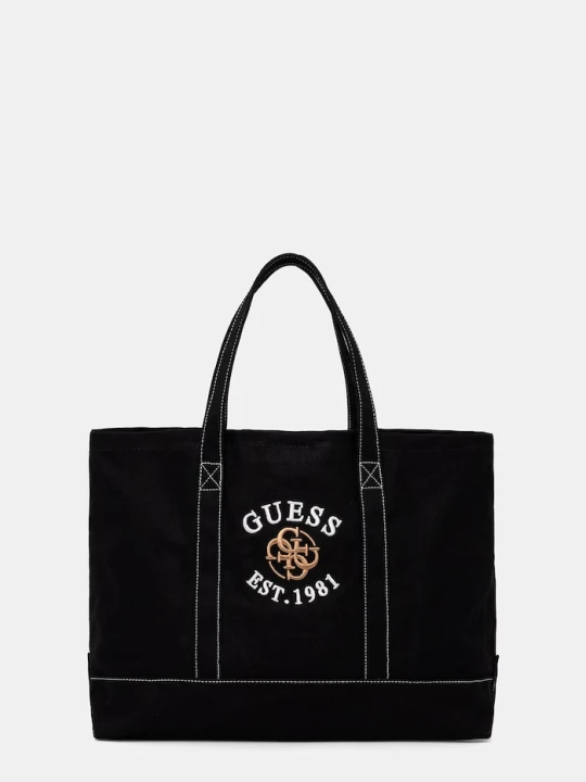 Zdjęcie produktu Guess torebka bawełniana czarny