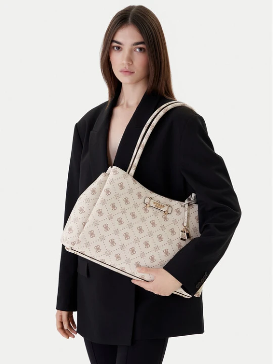 Zdjęcie produktu Guess Torebka Carrie Logo HWGP98 98220 Écru Kremowy
