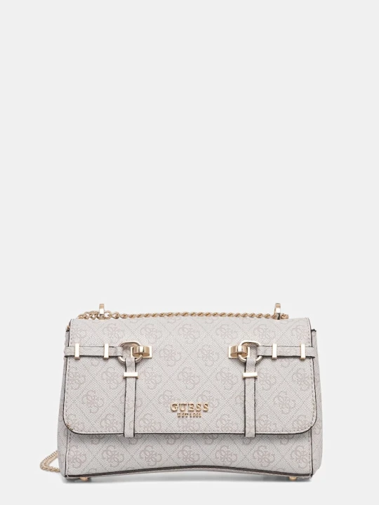 Zdjęcie produktu Guess torebka crossbody damska z imitacji skóry LEONA beżowy