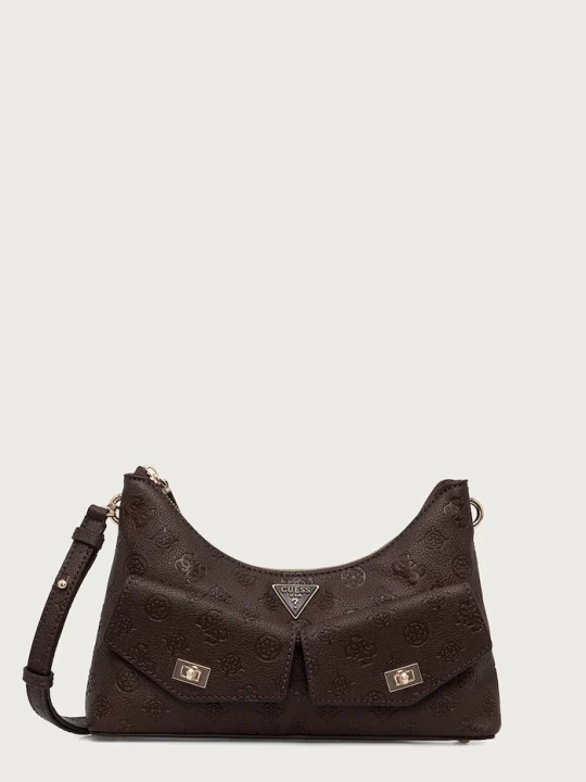 Zdjęcie produktu Guess torebka hobo damska z imitacji skóry BLAKE brązowy