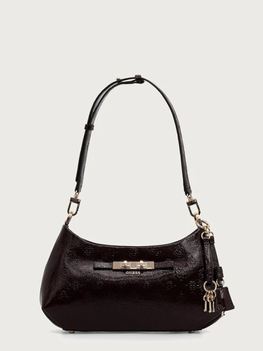 Zdjęcie produktu Guess torebka hobo damska z imitacji skóry CARMELLA bordowy