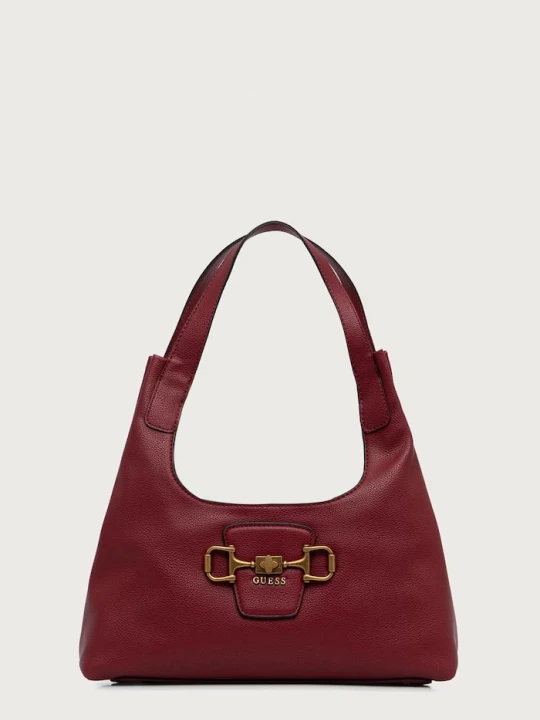 Zdjęcie produktu Guess torebka hobo damska z imitacji skóry SUNSET czerwony