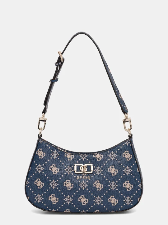 Zdjęcie produktu Guess torebka kuferek damska z imitacji skóry EMELIE granatowy
