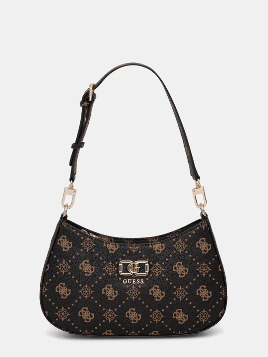 Zdjęcie produktu Guess torebka kuferek damska z imitacji skóry EMELIE brązowy