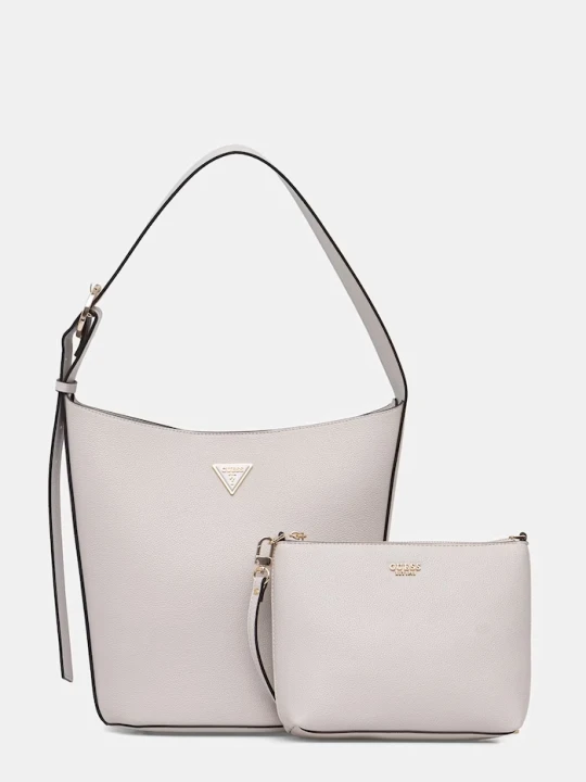 Zdjęcie produktu Guess torebka shopper damska z imitacji skóry MERIDIAN beżowy