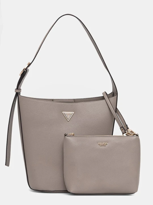 Zdjęcie produktu Guess torebka shopper damska z imitacji skóry MERIDIAN beżowy