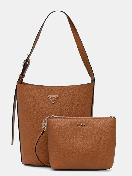 Zdjęcie produktu Guess torebka shopper damska z imitacji skóry MERIDIAN brązowy