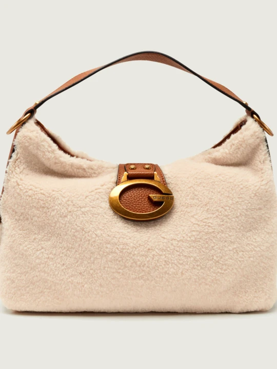 Zdjęcie produktu Guess Torebka na ramię CAMDEN | shearling beżowy