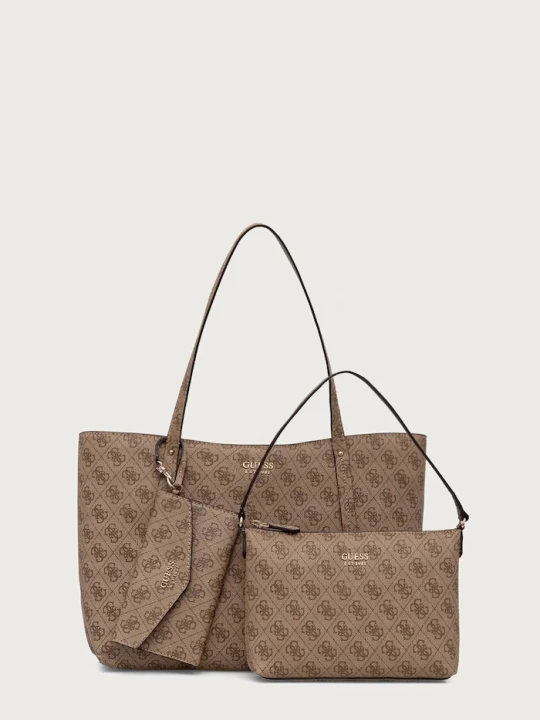 Zdjęcie produktu Guess torebka shopper damska z imitacji skóry BRENTON beżowy