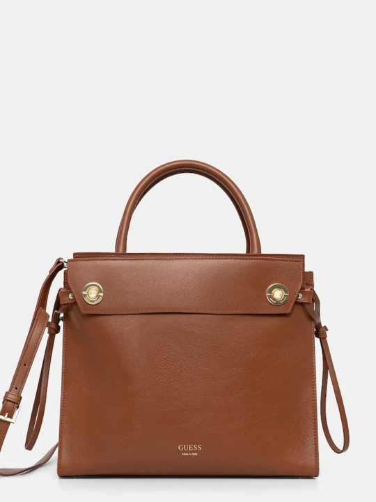 Zdjęcie produktu Guess torebka skórzana BIANCA brązowy