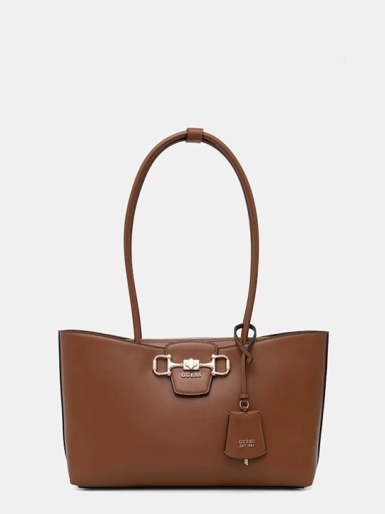 Zdjęcie produktu Guess torebka tote damska z imitacji skóry JANIE brązowy