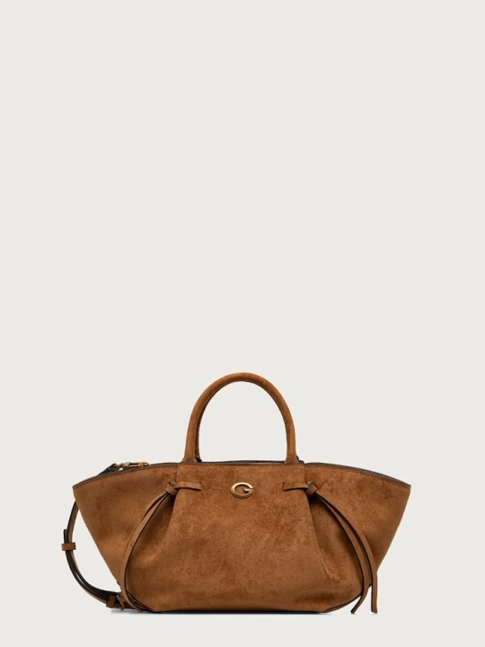 Zdjęcie produktu Guess torebka tote damska z imitacji zamszu ALLEGRA brązowy