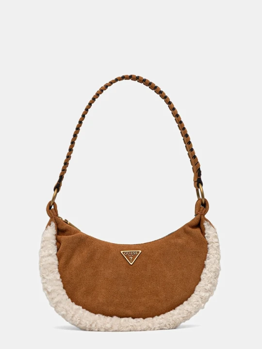 Zdjęcie produktu Guess torebka zamszowa AMITA brązowy