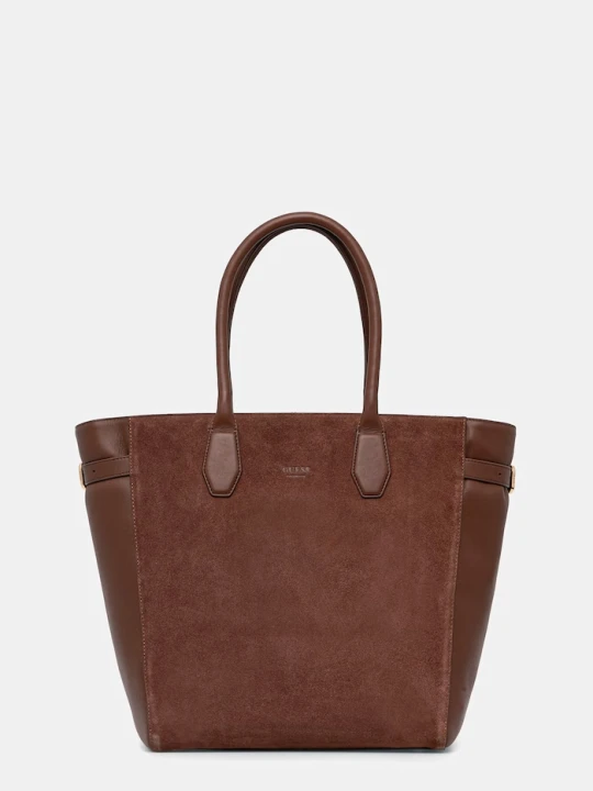 Zdjęcie produktu Guess torebka shopper damska zamszowa ANITHA brązowy