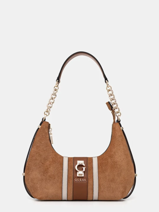 Zdjęcie produktu Guess torebka zamszowa ERENIA brązowy