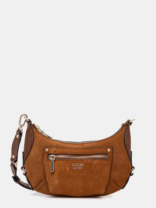 Zdjęcie produktu Guess torebka zamszowa MARSHA brązowy