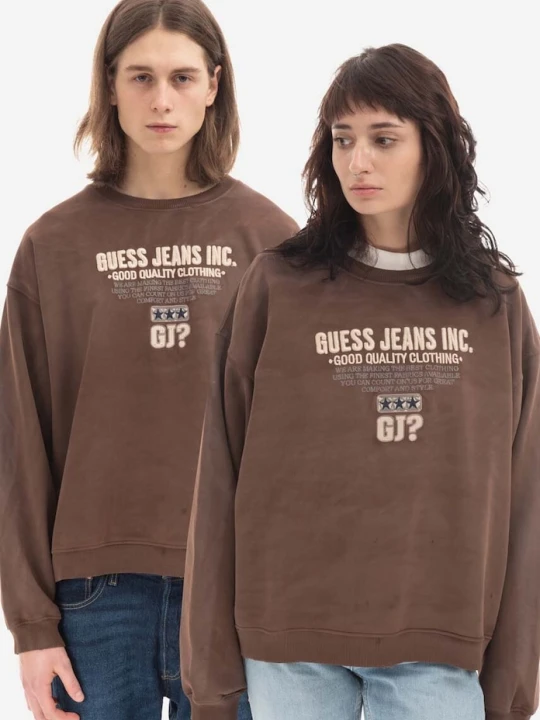Zdjęcie produktu Guess U.S.A. bluza bawełniana brązowy