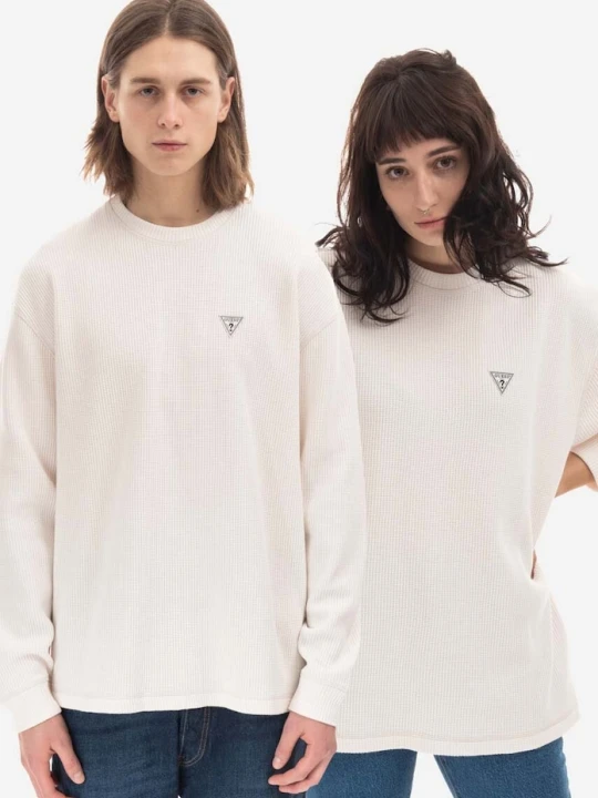 Zdjęcie produktu Guess U.S.A. sweter bawełniany beżowy