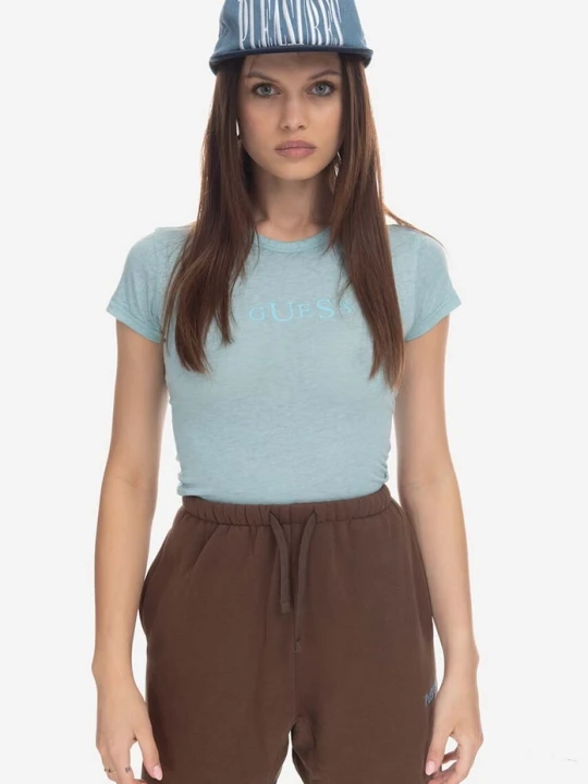 Zdjęcie produktu Guess U.S.A. t-shirt Classic Logo Baby Tee W2BP00KBAX0 niebieski