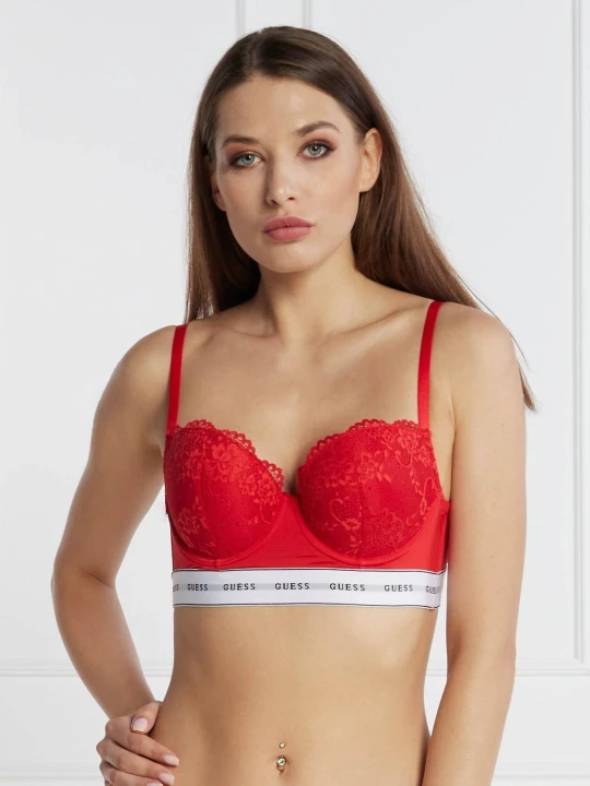 Zdjęcie produktu Guess Underwear Koronkowy biustonosz czerwony