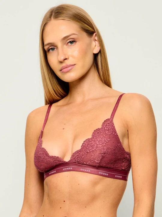 Zdjęcie produktu Guess Underwear Koronkowy biustonosz Jane bordowy