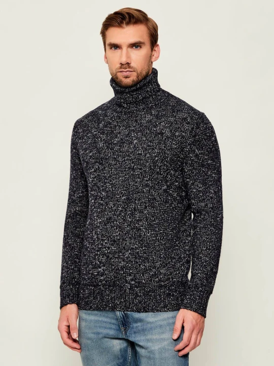 Zdjęcie produktu GUESS Wełniany golf JUSTIN | Regular Fit granatowy